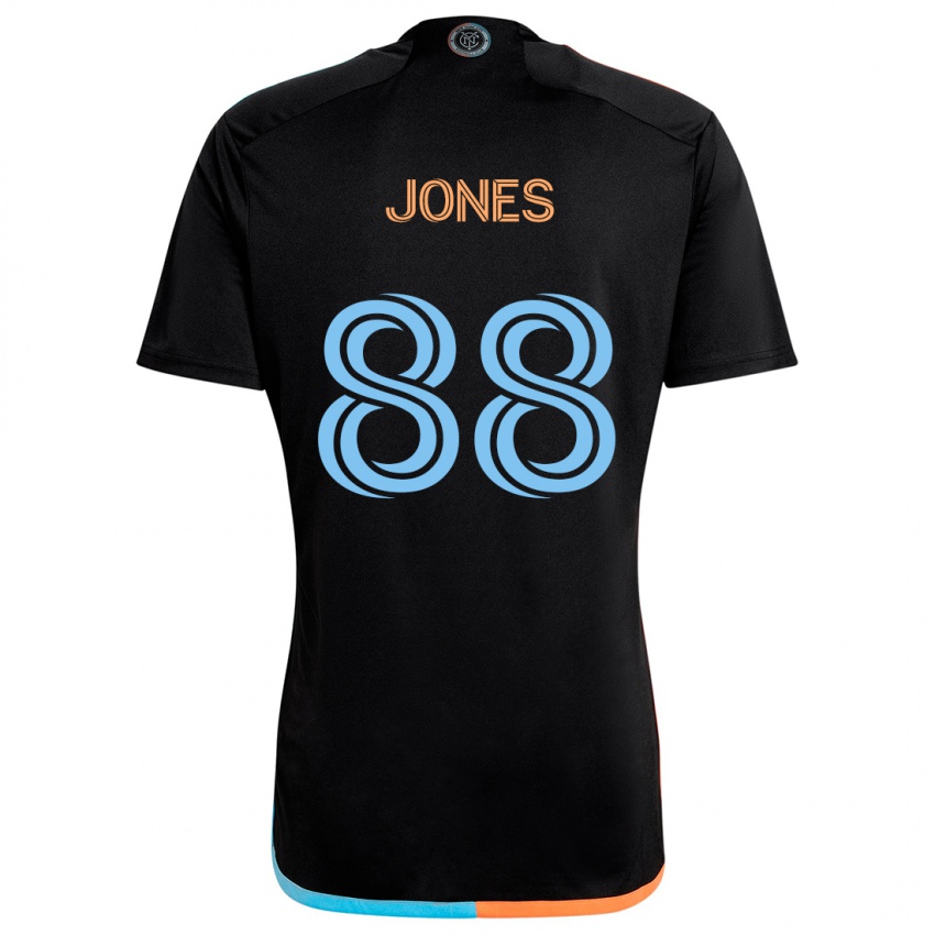 Uomo Maglia Malachi Jones #88 Nero Arancione Blu Kit Gara Away 2024/25 Maglietta