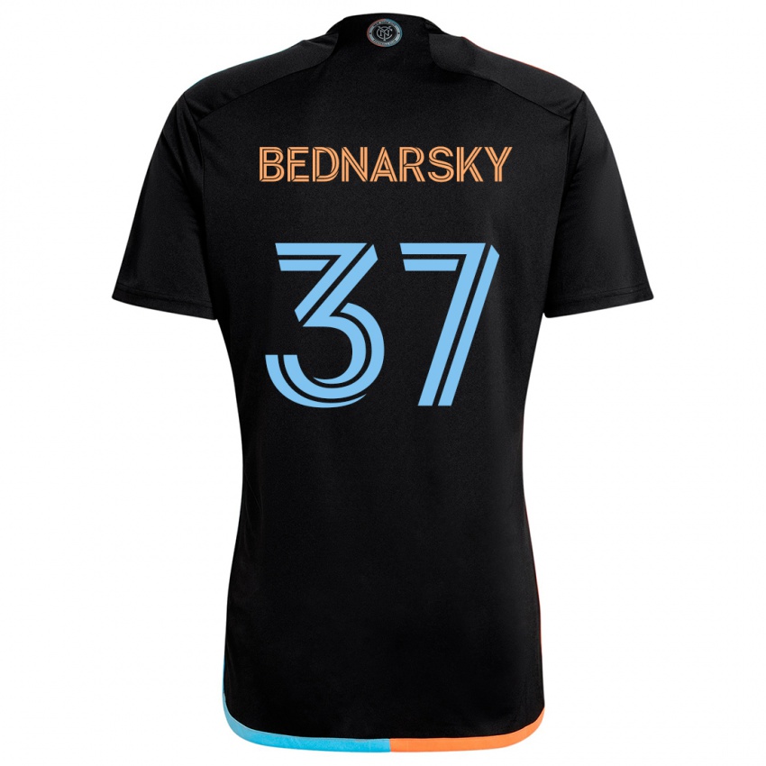 Uomo Maglia Stevo Bednarsky #37 Nero Arancione Blu Kit Gara Away 2024/25 Maglietta