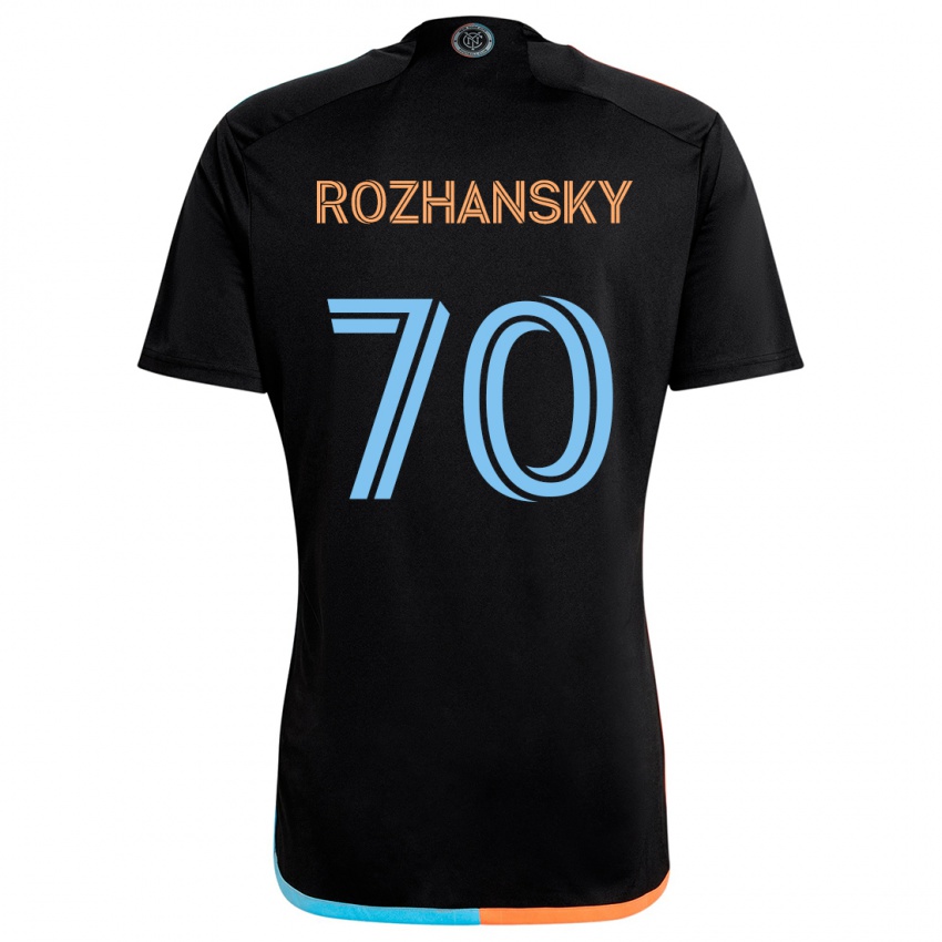 Uomo Maglia Jake Rozhansky #70 Nero Arancione Blu Kit Gara Away 2024/25 Maglietta