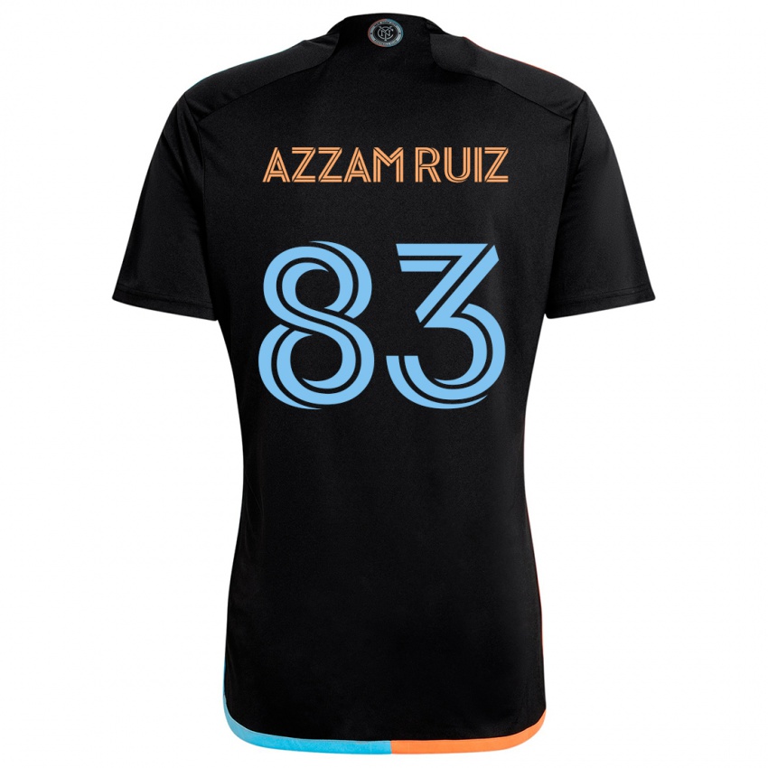 Uomo Maglia Camil Azzam Ruiz #83 Nero Arancione Blu Kit Gara Away 2024/25 Maglietta