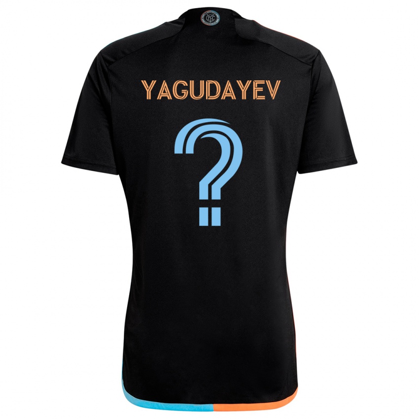 Uomo Maglia Alexander Yagudayev #0 Nero Arancione Blu Kit Gara Away 2024/25 Maglietta