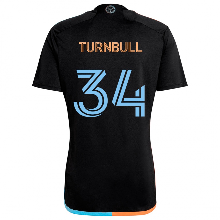 Uomo Maglia Stephen Turnbull #34 Nero Arancione Blu Kit Gara Away 2024/25 Maglietta