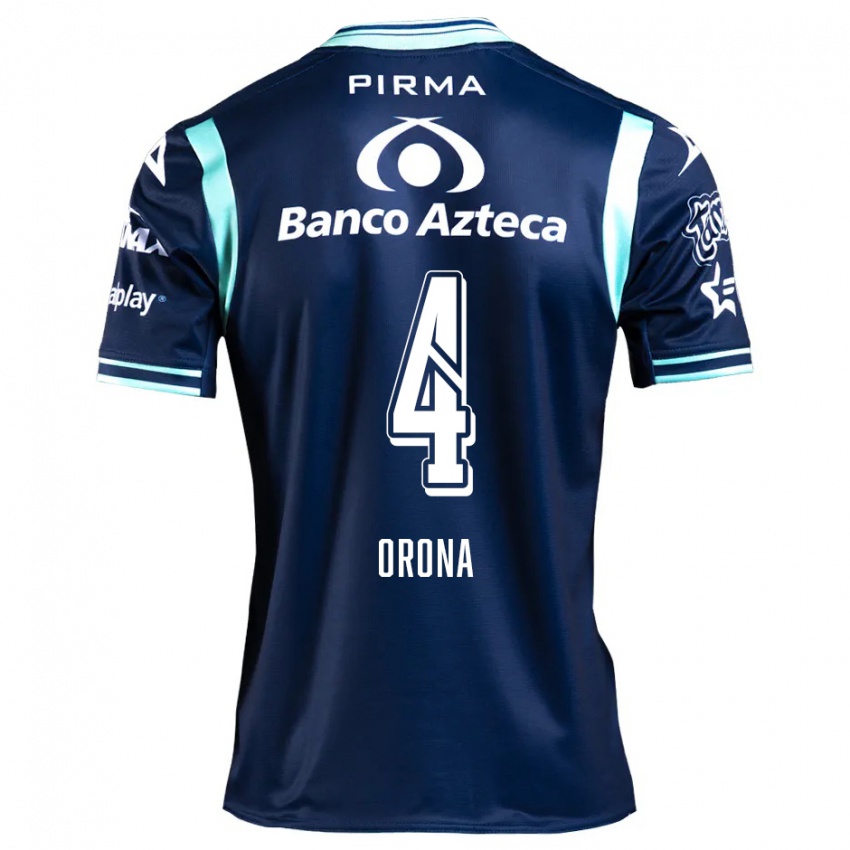 Uomo Maglia Efraín Orona #4 Blu Navy Kit Gara Away 2024/25 Maglietta