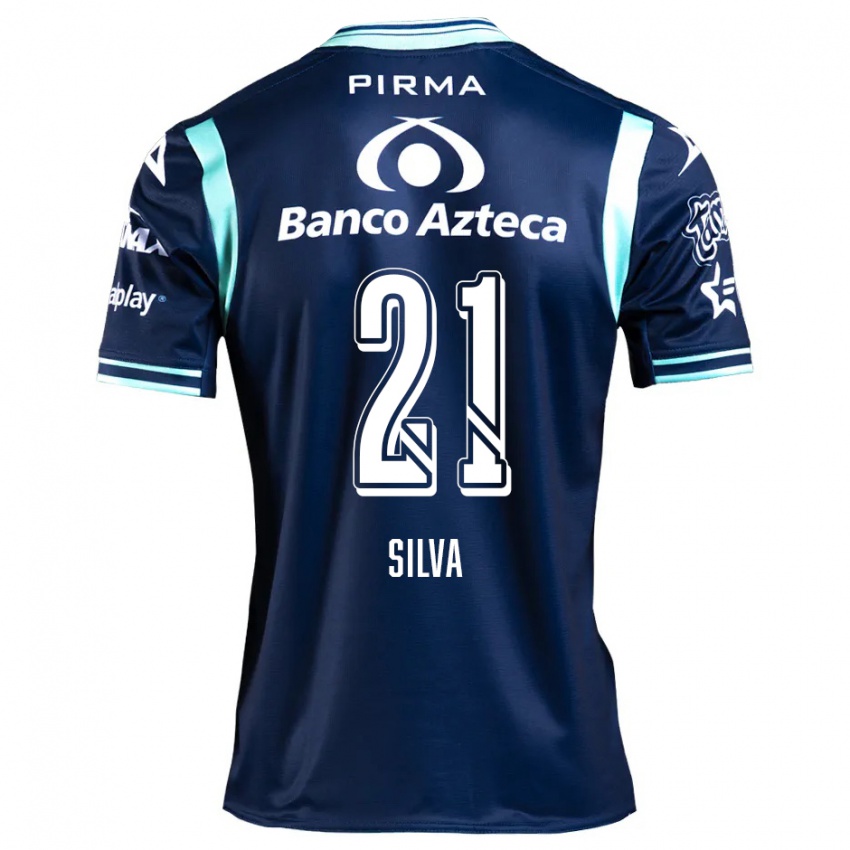 Uomo Maglia Gastón Silva #21 Blu Navy Kit Gara Away 2024/25 Maglietta