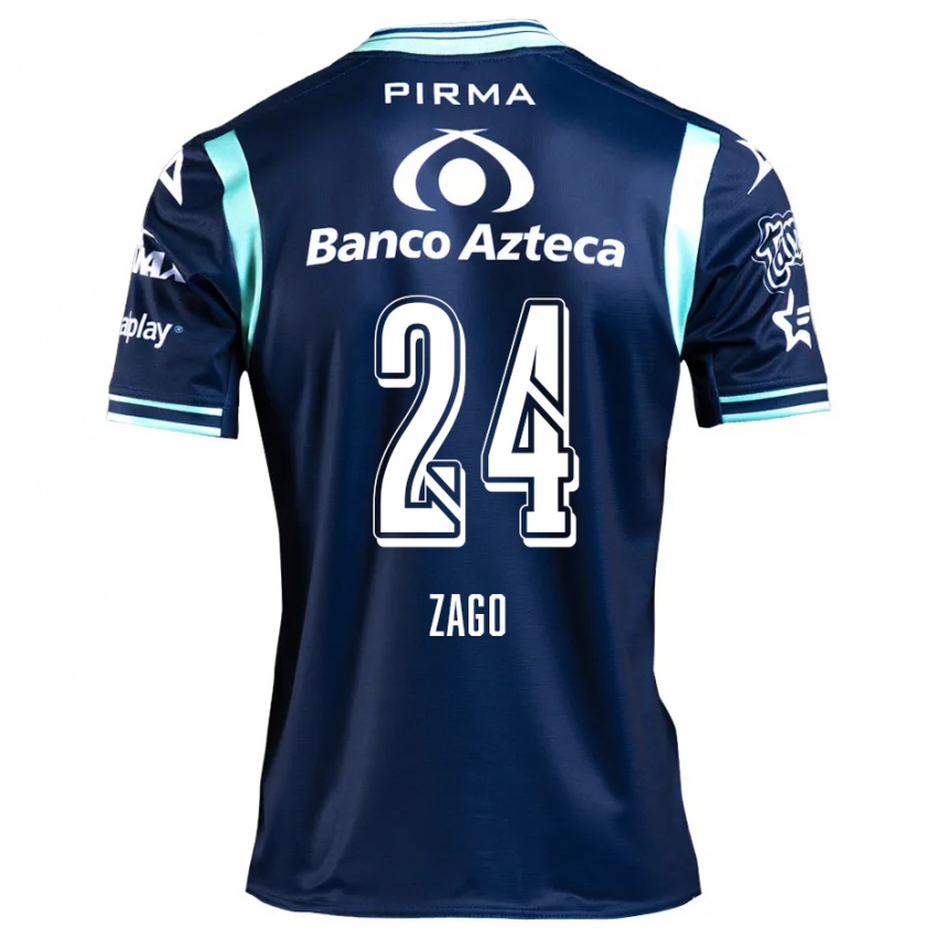 Uomo Maglia Diego Zago #24 Blu Navy Kit Gara Away 2024/25 Maglietta