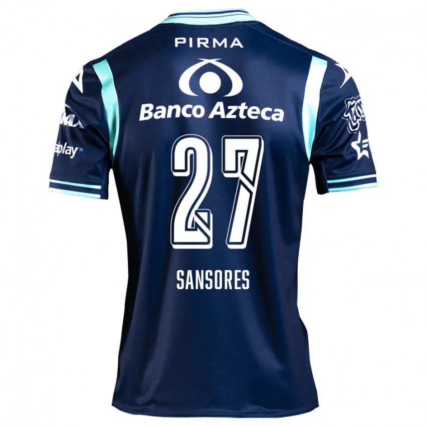 Uomo Maglia Miguel Sansores #27 Blu Navy Kit Gara Away 2024/25 Maglietta