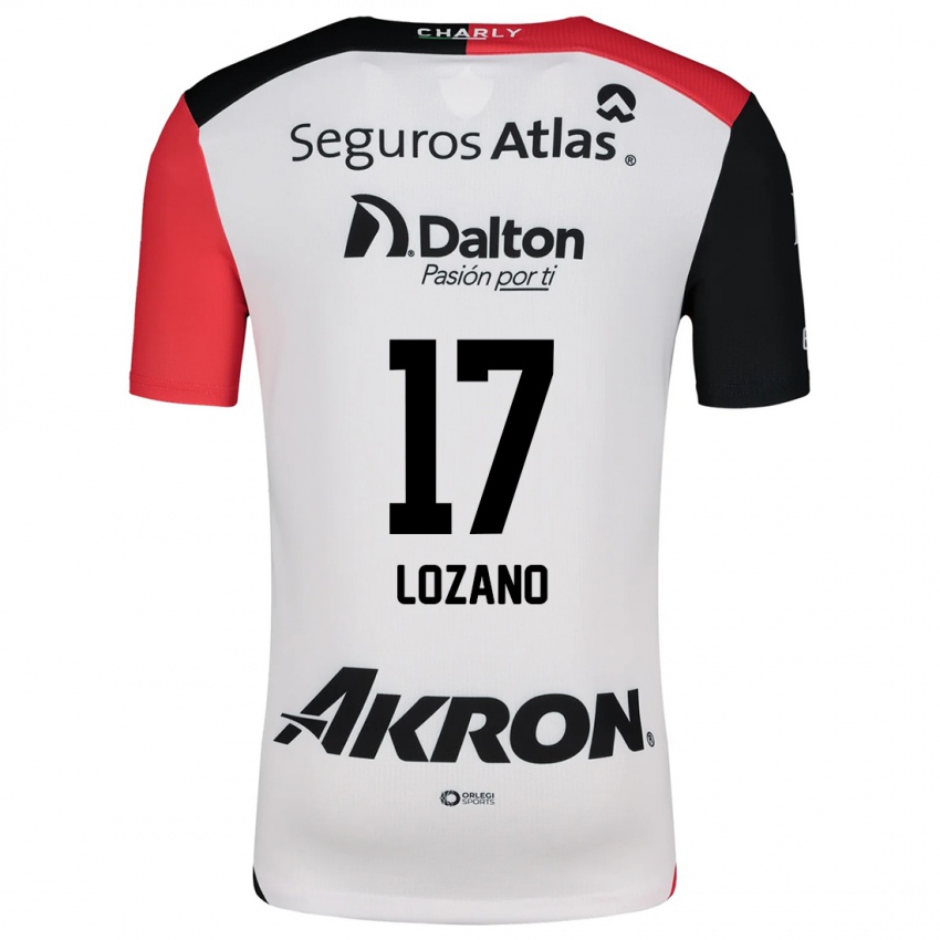 Uomo Maglia José Lozano #17 Bianco Rosso Nero Kit Gara Away 2024/25 Maglietta