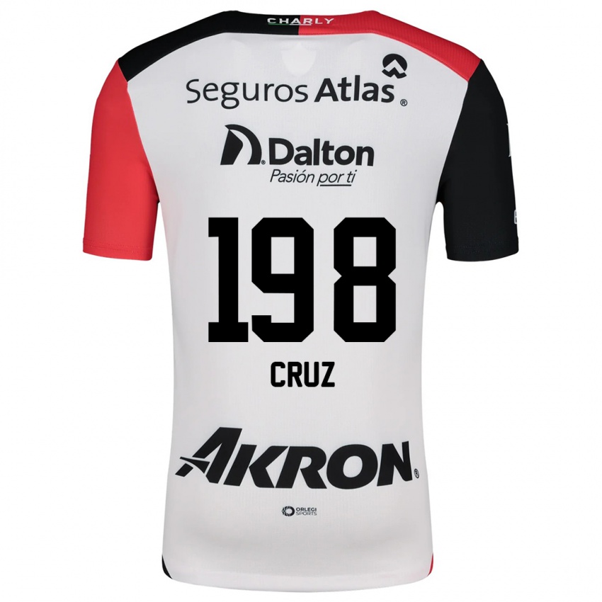 Uomo Maglia Carlos Cruz #198 Bianco Rosso Nero Kit Gara Away 2024/25 Maglietta