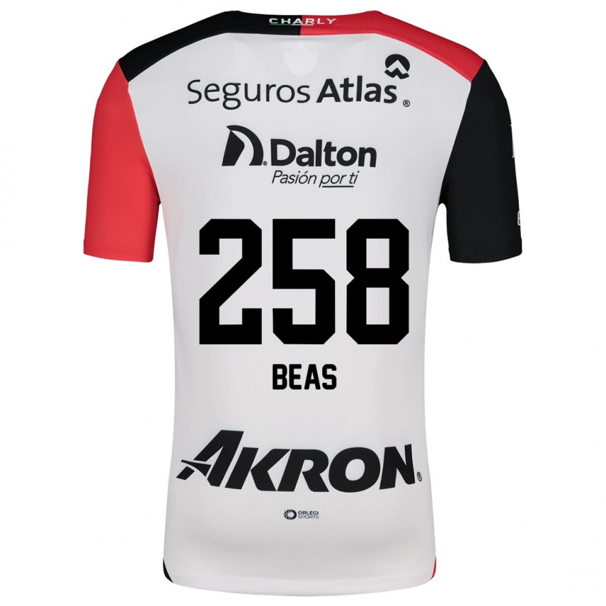 Uomo Maglia Álvaro Beas #258 Bianco Rosso Nero Kit Gara Away 2024/25 Maglietta