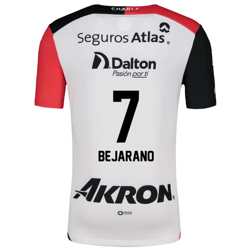 Uomo Maglia Susan Bejarano #7 Bianco Rosso Nero Kit Gara Away 2024/25 Maglietta