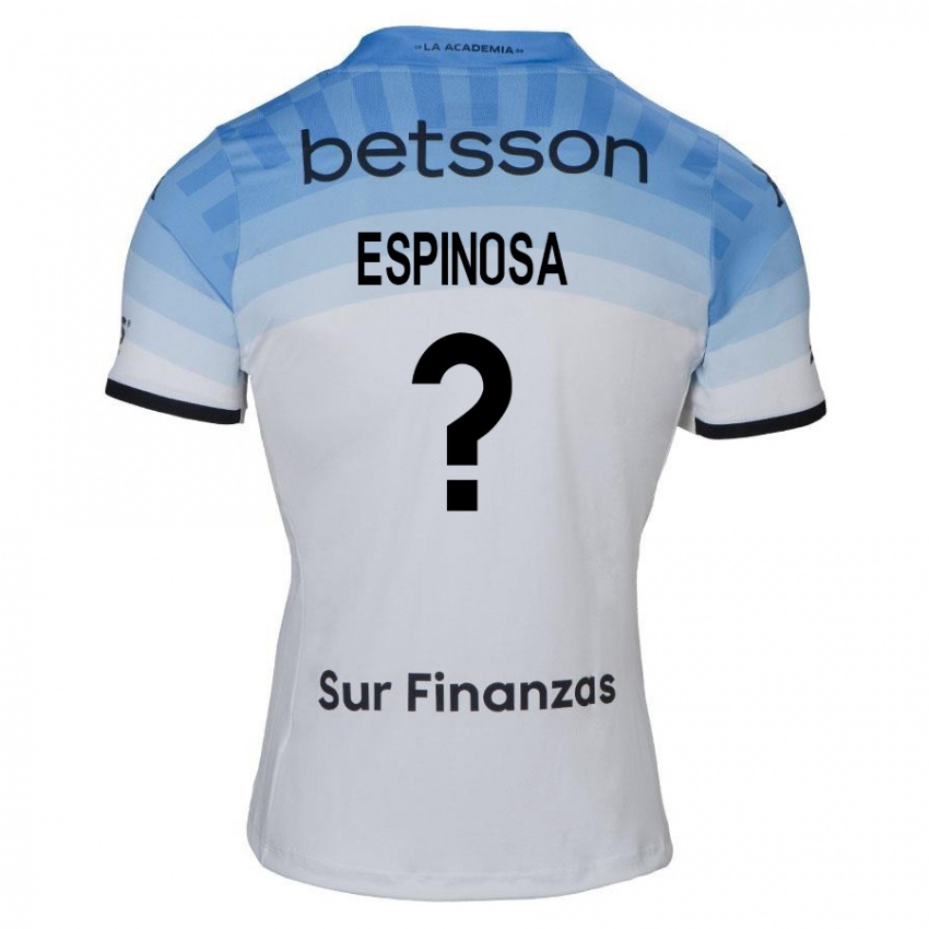 Uomo Maglia Bautista Espinosa #0 Bianco Blu Nero Kit Gara Away 2024/25 Maglietta