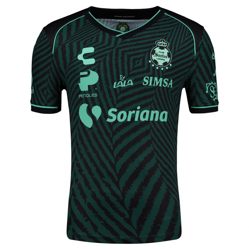 Uomo Maglia Il Tuo Nome #0 Nero Verde Kit Gara Away 2024/25 Maglietta