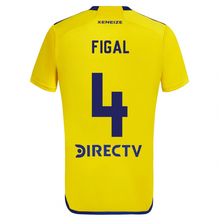 Uomo Maglia Nicolás Figal #4 Giallo Blu Kit Gara Away 2024/25 Maglietta