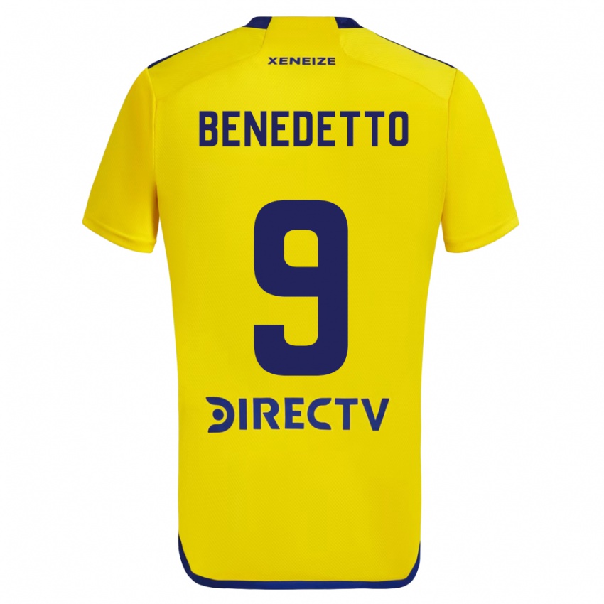 Uomo Maglia Dario Benedetto #9 Giallo Blu Kit Gara Away 2024/25 Maglietta