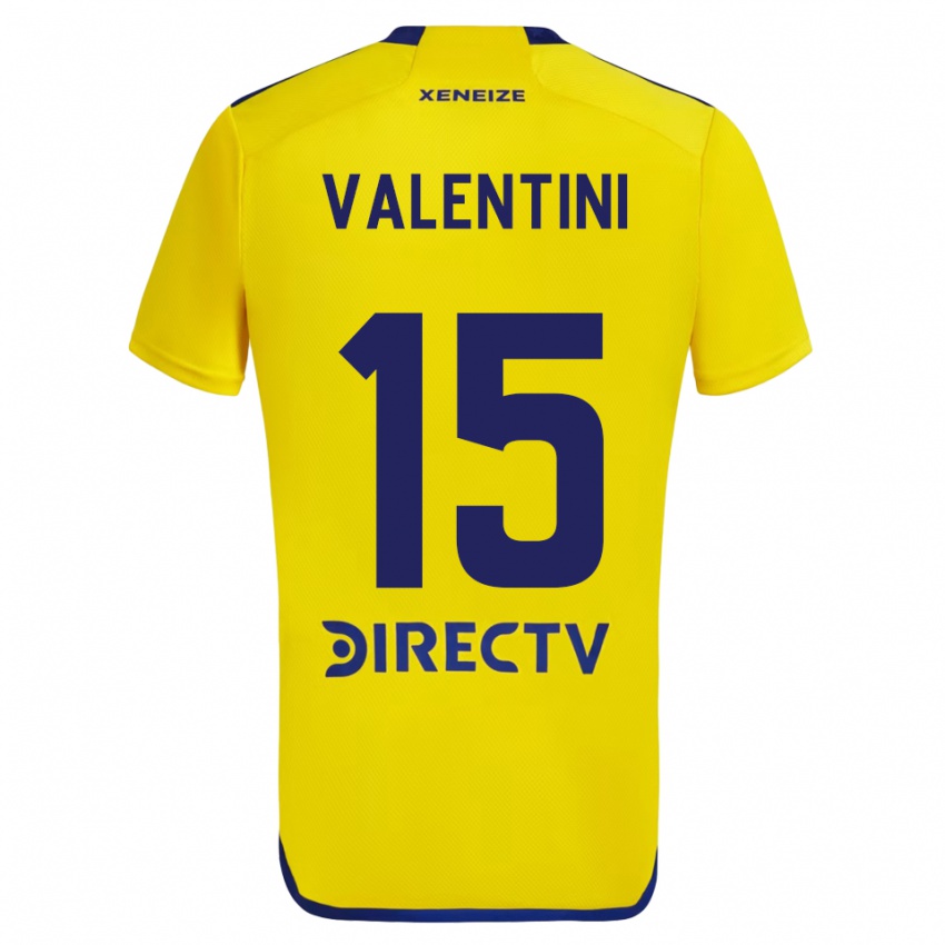 Uomo Maglia Nicolas Valentini #15 Giallo Blu Kit Gara Away 2024/25 Maglietta