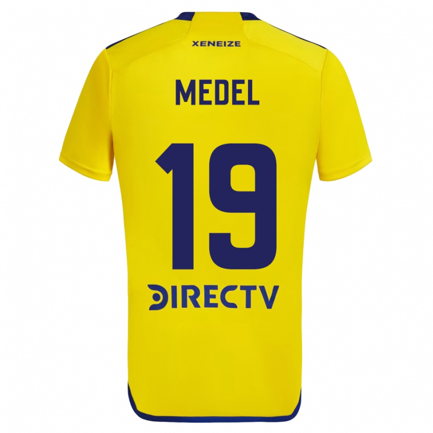 Uomo Maglia Gary Medel #19 Giallo Blu Kit Gara Away 2024/25 Maglietta