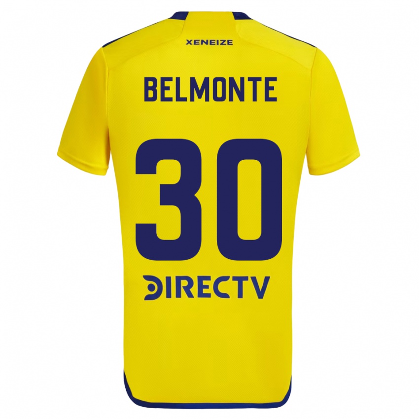 Uomo Maglia Tomás Belmonte #30 Giallo Blu Kit Gara Away 2024/25 Maglietta