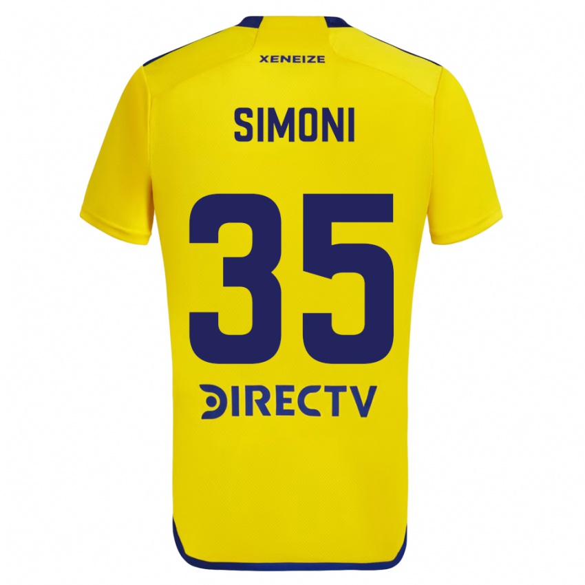 Uomo Maglia Valentino Simoni #35 Giallo Blu Kit Gara Away 2024/25 Maglietta