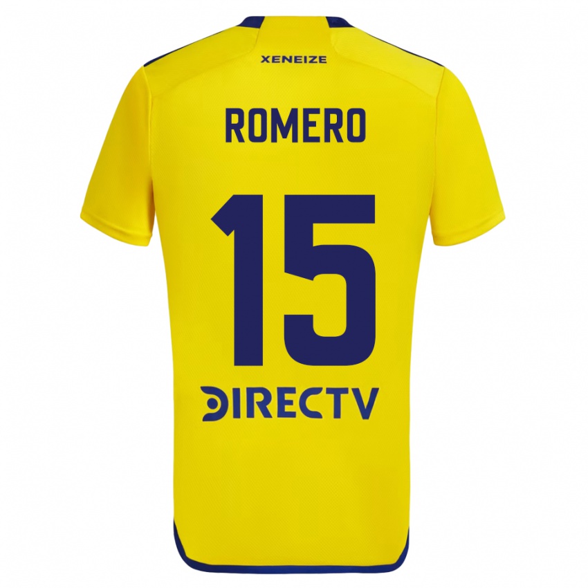 Uomo Maglia Alejo Romero #15 Giallo Blu Kit Gara Away 2024/25 Maglietta