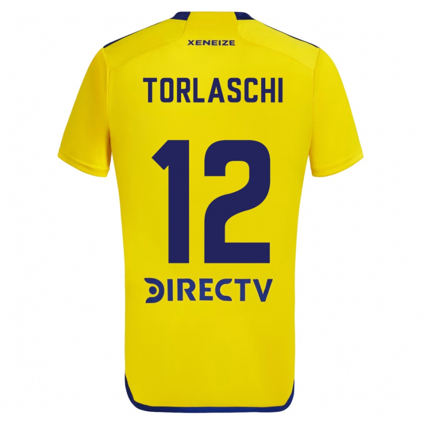 Uomo Maglia Lucas Torlaschi #12 Giallo Blu Kit Gara Away 2024/25 Maglietta