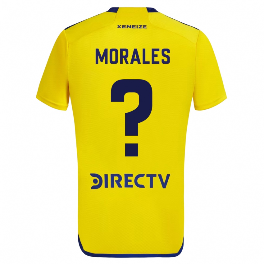 Uomo Maglia Gonzalo Morales #0 Giallo Blu Kit Gara Away 2024/25 Maglietta