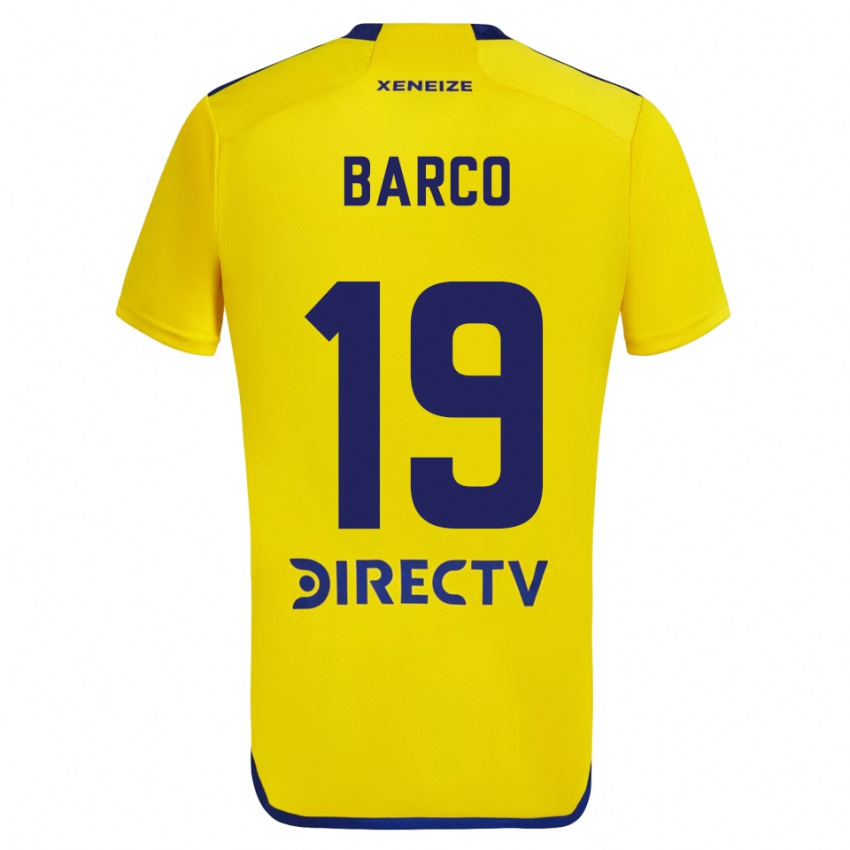 Uomo Maglia Valentin Barco #19 Giallo Blu Kit Gara Away 2024/25 Maglietta