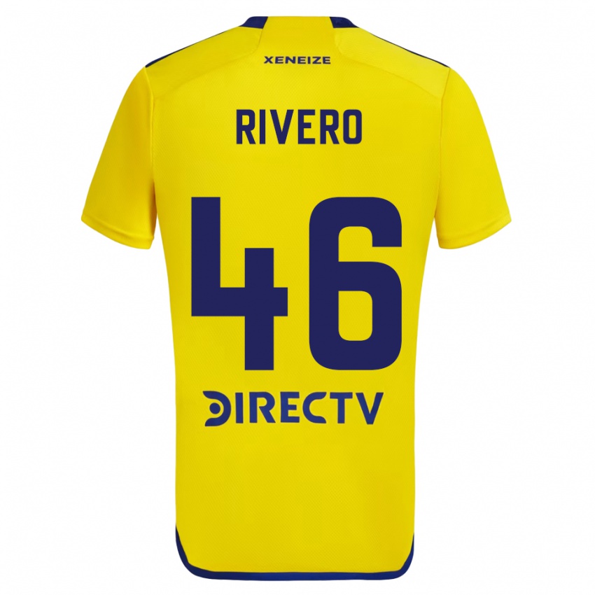 Uomo Maglia Simon Rivero #46 Giallo Blu Kit Gara Away 2024/25 Maglietta