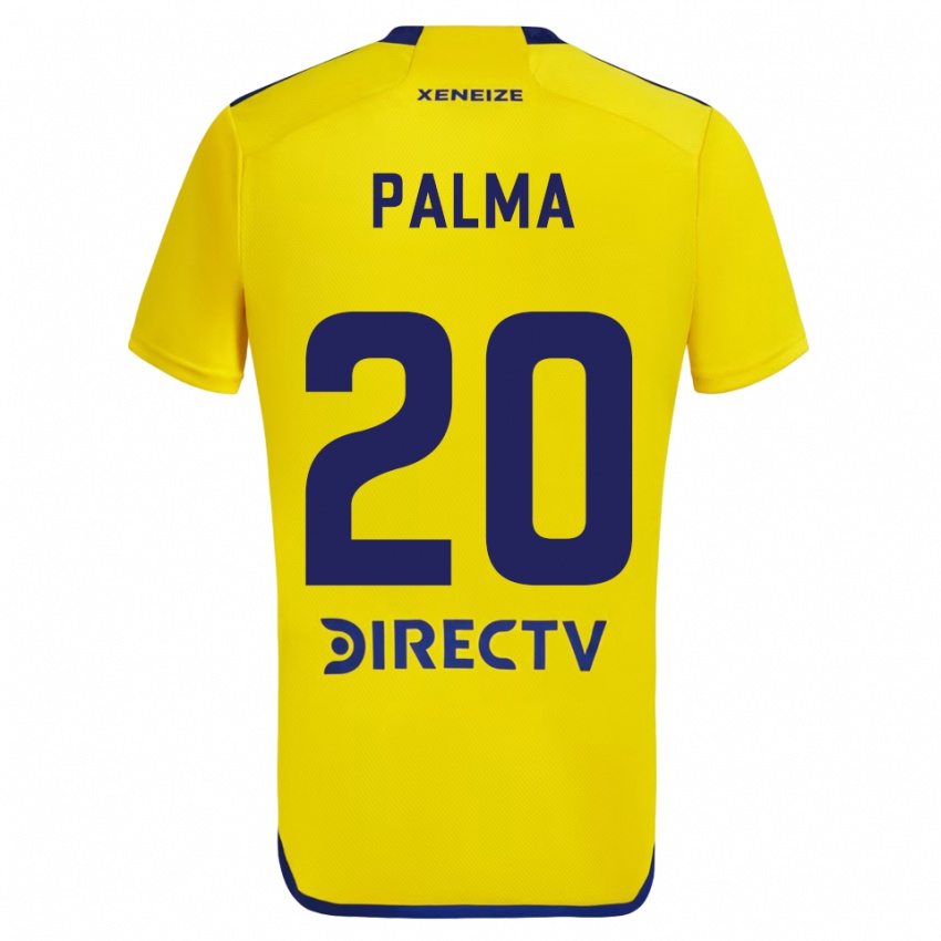 Uomo Maglia Lucas Palma #20 Giallo Blu Kit Gara Away 2024/25 Maglietta