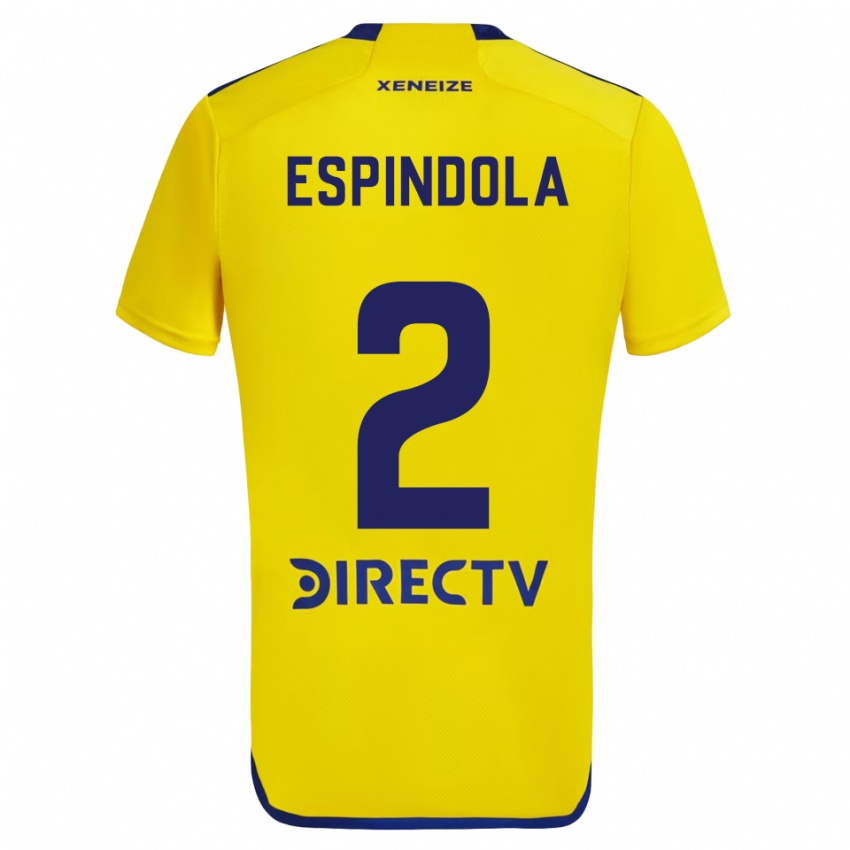 Uomo Maglia Noelia Espindola #2 Giallo Blu Kit Gara Away 2024/25 Maglietta