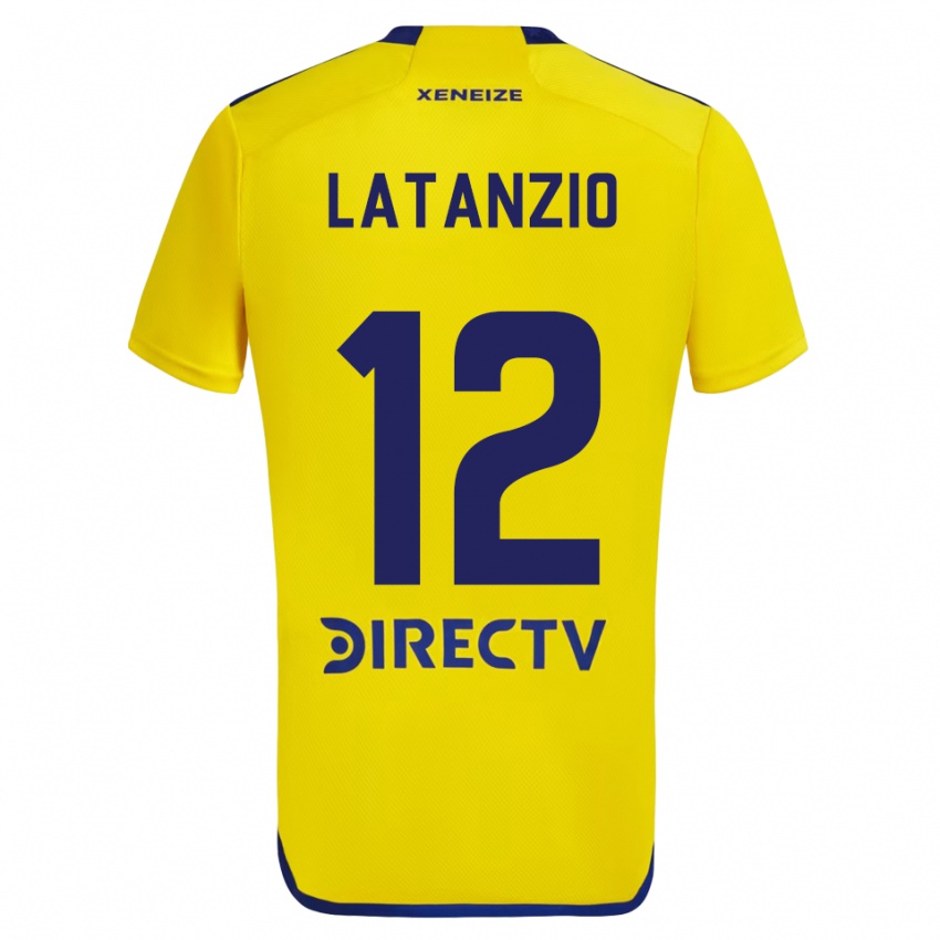 Uomo Maglia Florencia Latanzio #12 Giallo Blu Kit Gara Away 2024/25 Maglietta