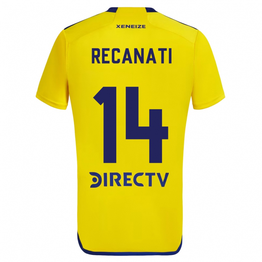 Uomo Maglia Bianca Recanati #14 Giallo Blu Kit Gara Away 2024/25 Maglietta