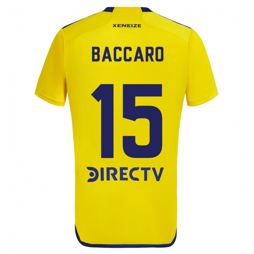 Uomo Maglia Camila Baccaro #15 Giallo Blu Kit Gara Away 2024/25 Maglietta