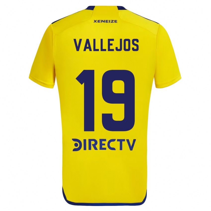 Uomo Maglia Fabiana Vallejos #19 Giallo Blu Kit Gara Away 2024/25 Maglietta