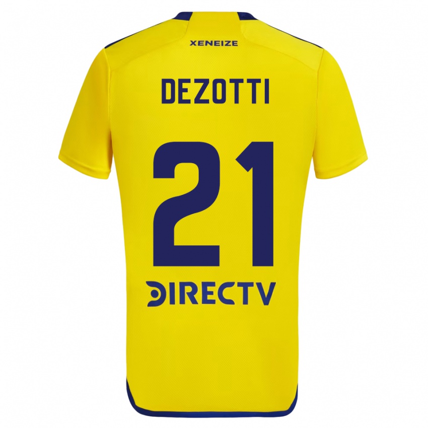 Uomo Maglia Martina Dezotti #21 Giallo Blu Kit Gara Away 2024/25 Maglietta