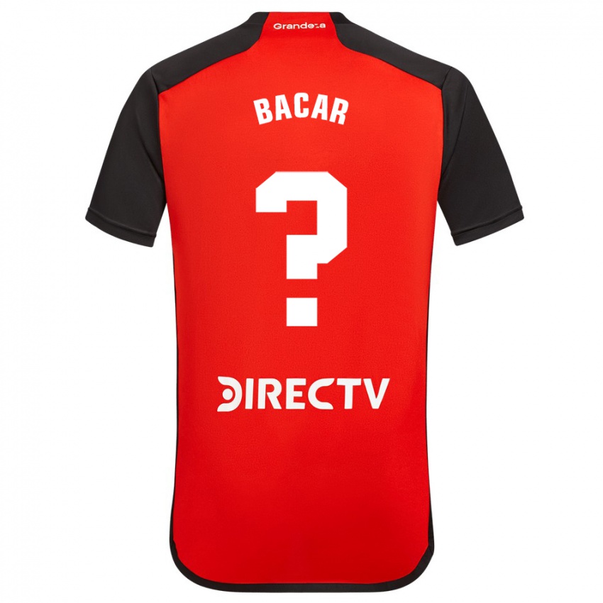 Uomo Maglia Tobías Bacar #0 Rosso Nero Bianco Kit Gara Away 2024/25 Maglietta