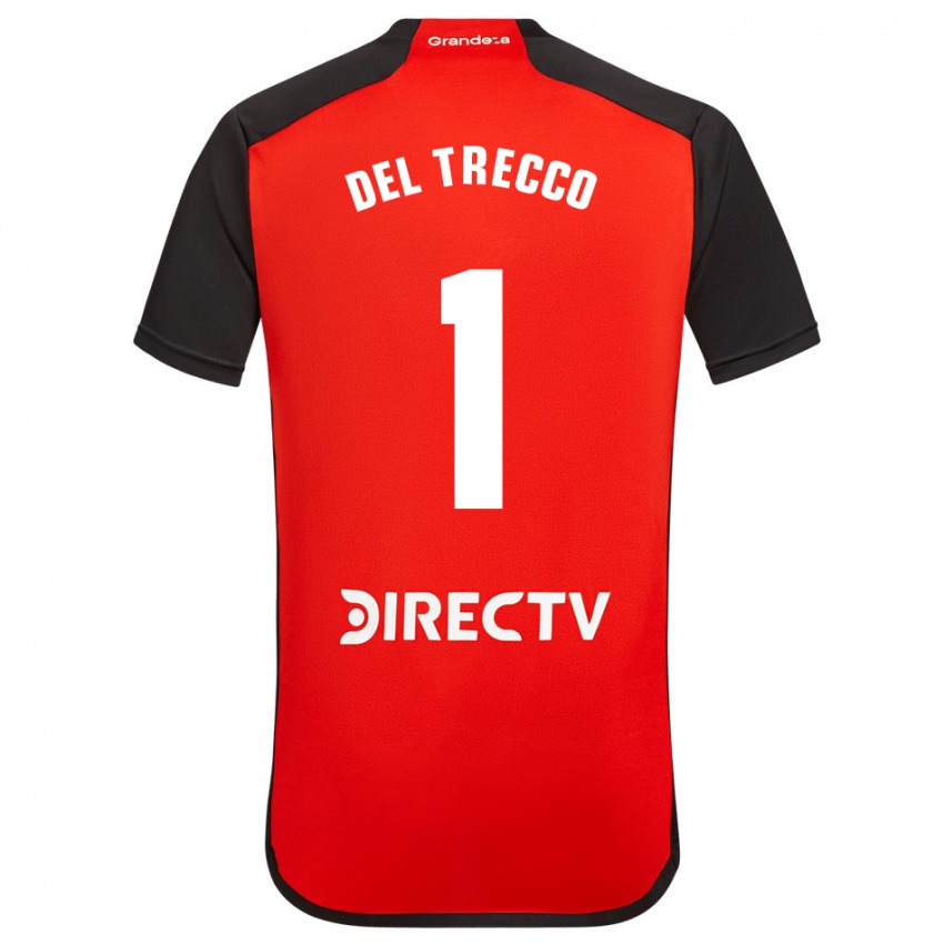 Uomo Maglia Martina Del Trecco #1 Rosso Nero Bianco Kit Gara Away 2024/25 Maglietta