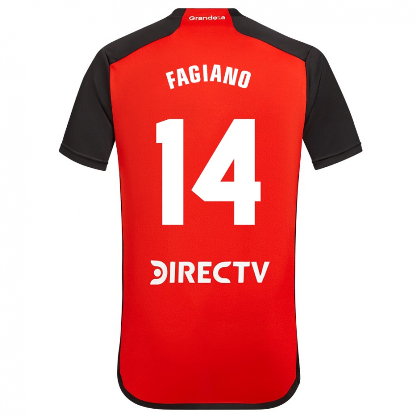 Uomo Maglia Paloma Fagiano #14 Rosso Nero Bianco Kit Gara Away 2024/25 Maglietta