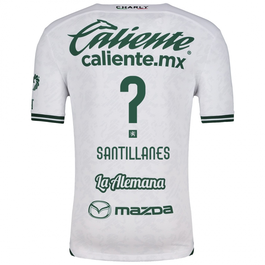 Uomo Maglia Antonio Santillanes #0 Bianco Verde Kit Gara Away 2024/25 Maglietta