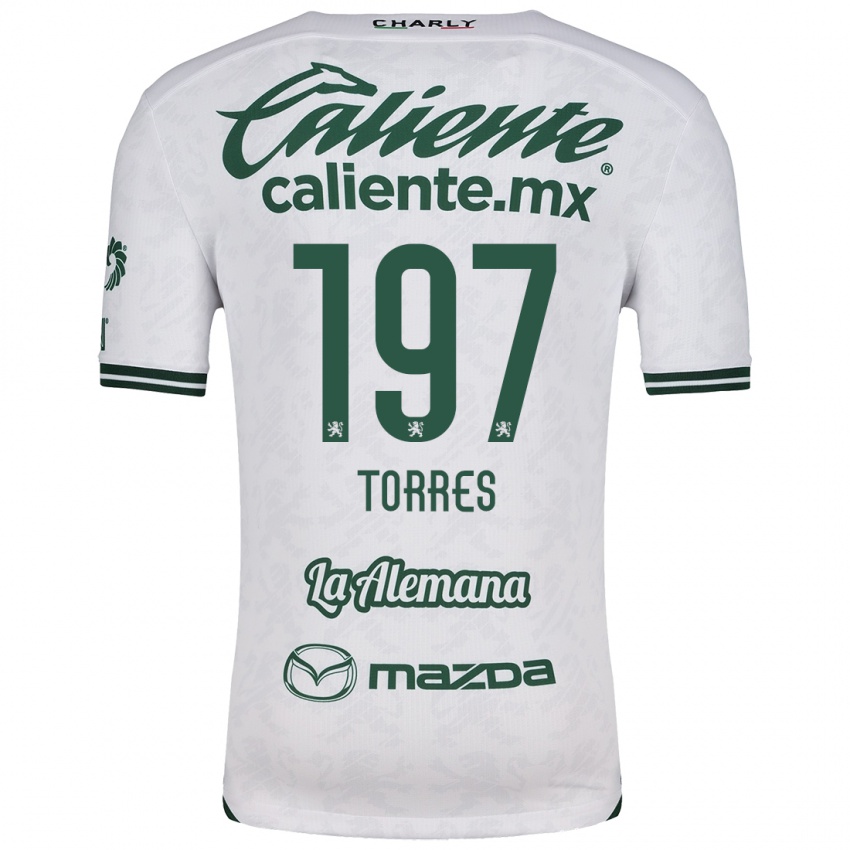 Uomo Maglia Erick Torres #197 Bianco Verde Kit Gara Away 2024/25 Maglietta