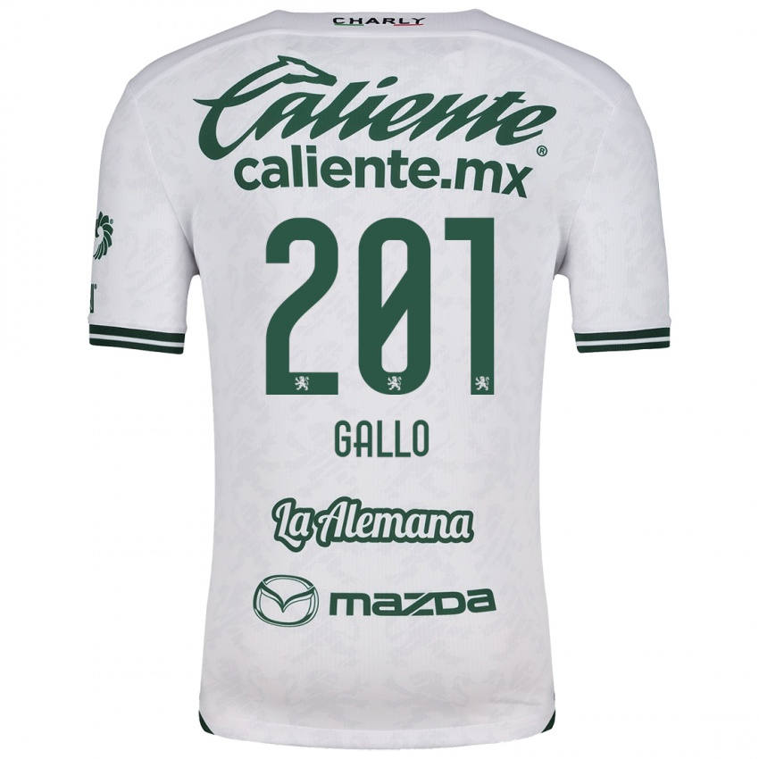 Uomo Maglia Andrés Gallo #201 Bianco Verde Kit Gara Away 2024/25 Maglietta