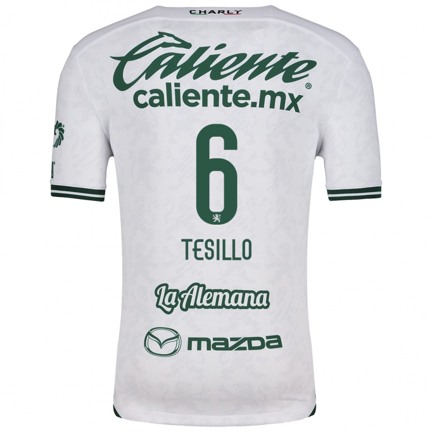 Uomo Maglia William Tesillo #6 Bianco Verde Kit Gara Away 2024/25 Maglietta