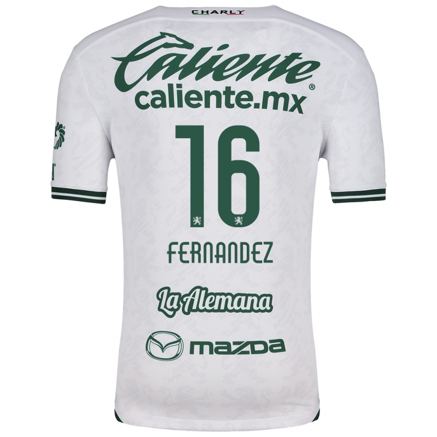 Uomo Maglia Omar Fernández #16 Bianco Verde Kit Gara Away 2024/25 Maglietta