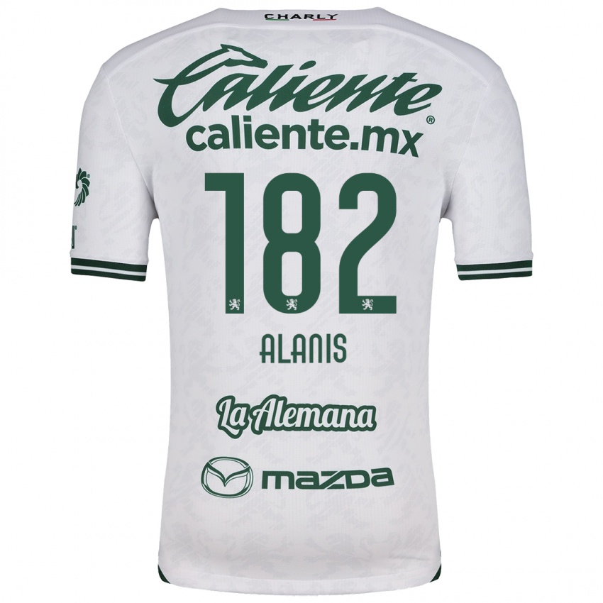 Uomo Maglia Alejandro Alanís #182 Bianco Verde Kit Gara Away 2024/25 Maglietta