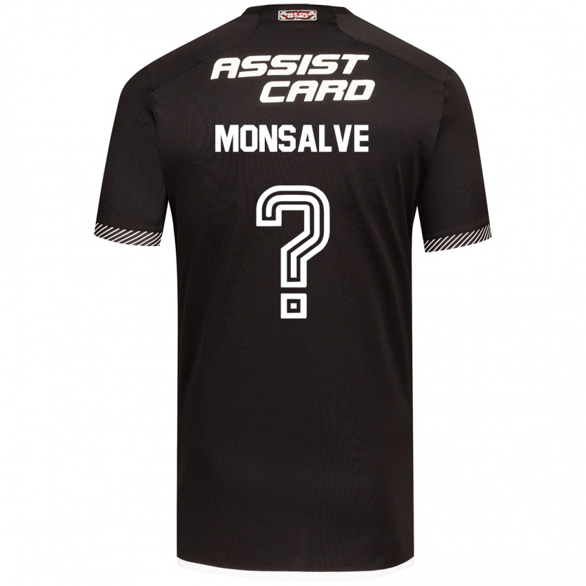 Uomo Maglia Gaspar Monsalve #0 Nero Bianco Kit Gara Away 2024/25 Maglietta