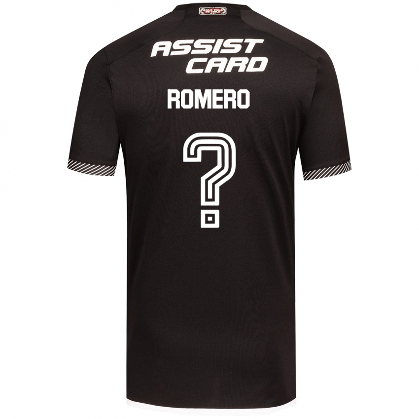 Uomo Maglia Enzo Romero #0 Nero Bianco Kit Gara Away 2024/25 Maglietta