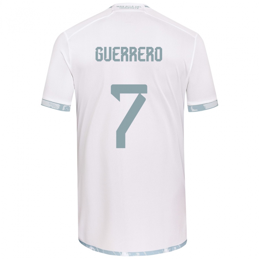 Uomo Maglia Maximiliano Guerrero #7 Bianco Grigio Kit Gara Away 2024/25 Maglietta