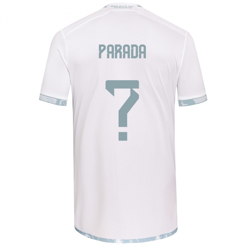 Uomo Maglia Ignacio Parada #0 Bianco Grigio Kit Gara Away 2024/25 Maglietta