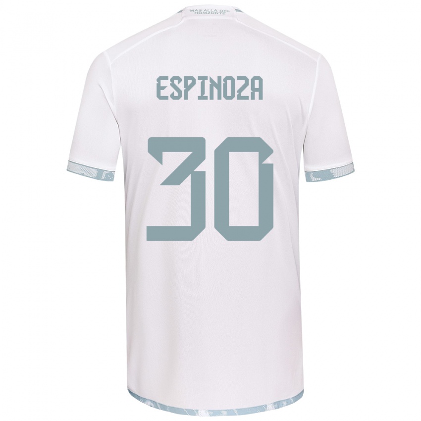 Uomo Maglia Isidora Espinoza #30 Bianco Grigio Kit Gara Away 2024/25 Maglietta