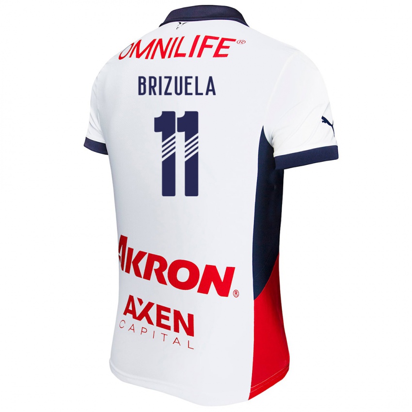 Uomo Maglia Isaác Brizuela #11 Bianco Rosso Blu Kit Gara Away 2024/25 Maglietta