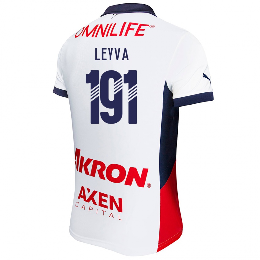 Uomo Maglia Axel Leyva #191 Bianco Rosso Blu Kit Gara Away 2024/25 Maglietta